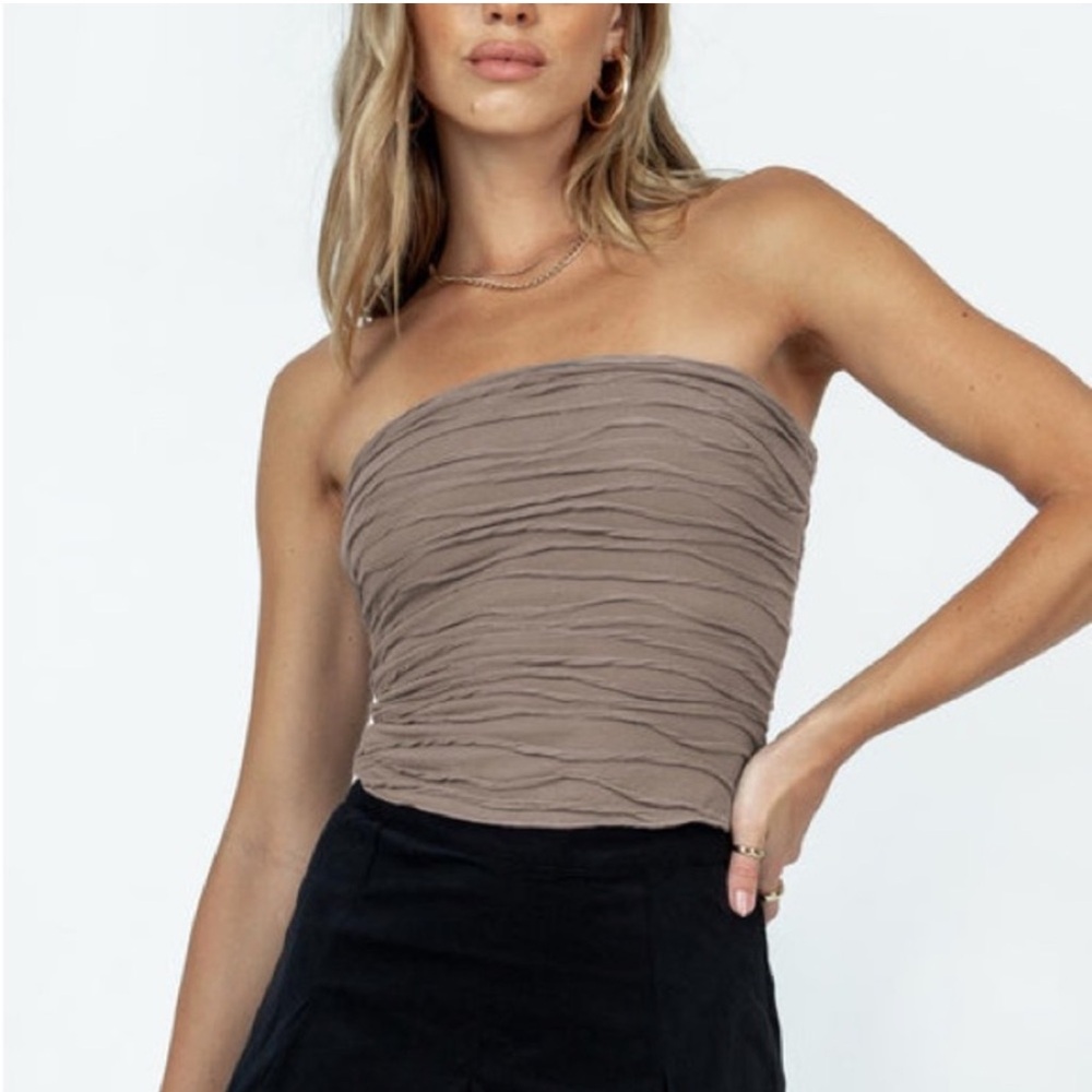 Princess Polly Cecile Strapless Top in Brown